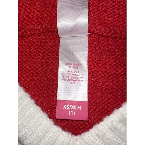 No Boundaries Santa Don’t Judge Me Red Hooded Christmas Sweater Sequins XS - Picture 6 of 9